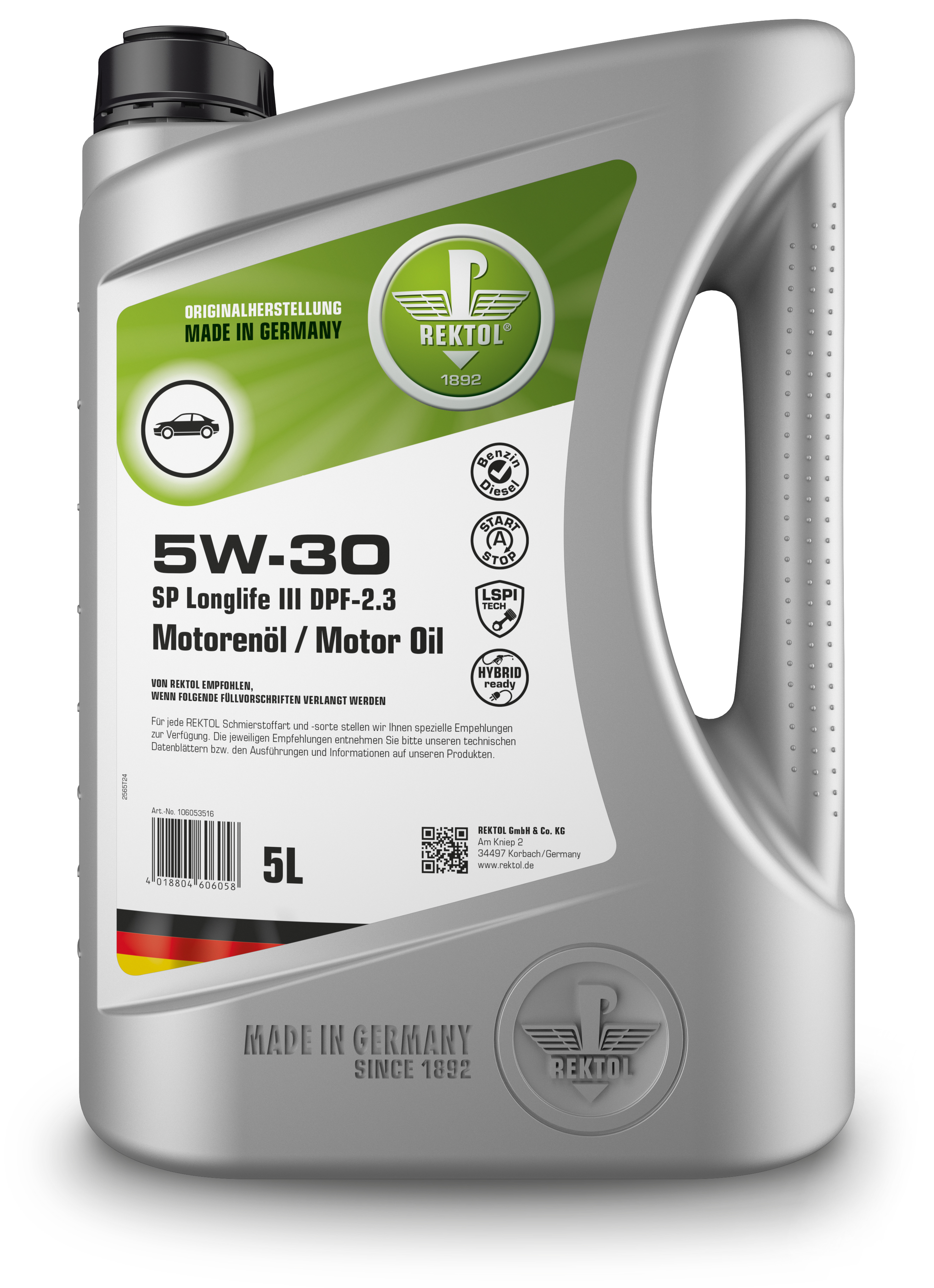 REKTOL 5W-30 SP Longlife III DPF-2.3 | 5 Liter